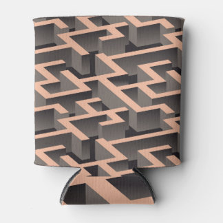 Rafraîchisseur Pour Canette Motif de labyrinthe graphique brun rétro