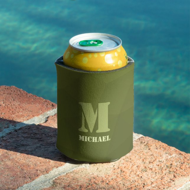 Rafraîchisseur Pour Canette Motif de maillage géométrique d'olive verte de l'a (Piscine in situ)