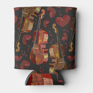 Rafraîchisseur Pour Canette Motif de musique violon Red Heart