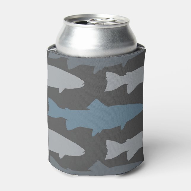 Rafraîchisseur Pour Canette Motif de poisson de truite jaune et gris (Can devant)