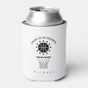 Rafraîchisseur Pour Canette Motif d'équipement sportif de basket-ball noir et