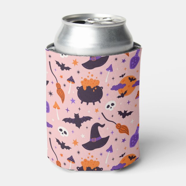 Rafraîchisseur Pour Canette Motif d'Halloween mou et rose (Can devant)