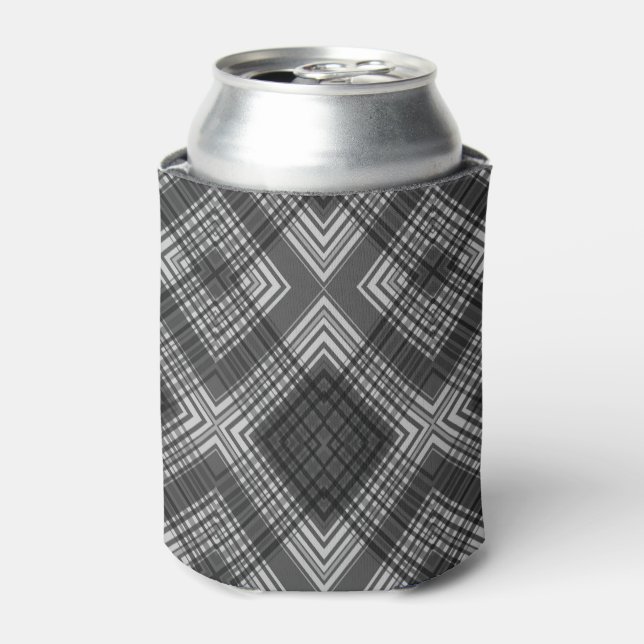 Rafraîchisseur Pour Canette Motif en diamant géométrique noir et blanc (Can devant)