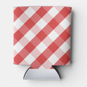 Rafraîchisseur Pour Canette Motif en vichy rouge et blanc