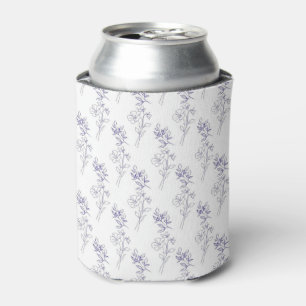 Rafraîchisseur Pour Canette Motif floral bleu simple bohème vintage party