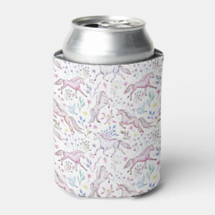 Rafraîchisseur Pour Canette Motif floral de licorne d'aquarelle