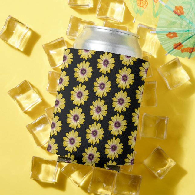 Rafraîchisseur Pour Canette Motif floral de Marguerite Africaine Jaune sur fon (Été in situ)