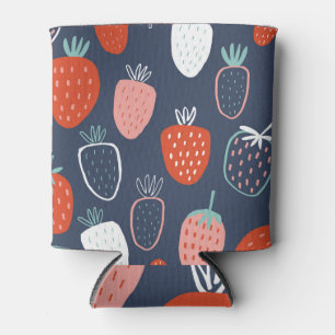 Rafraîchisseur Pour Canette Motif fraise, texture pour enfants scandinaves.