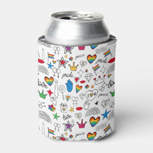 Rafraîchisseur Pour Canette Motif gay pride Doodle