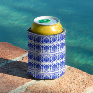 Rafraîchisseur Pour Canette Motif grec méditerranéen bleu