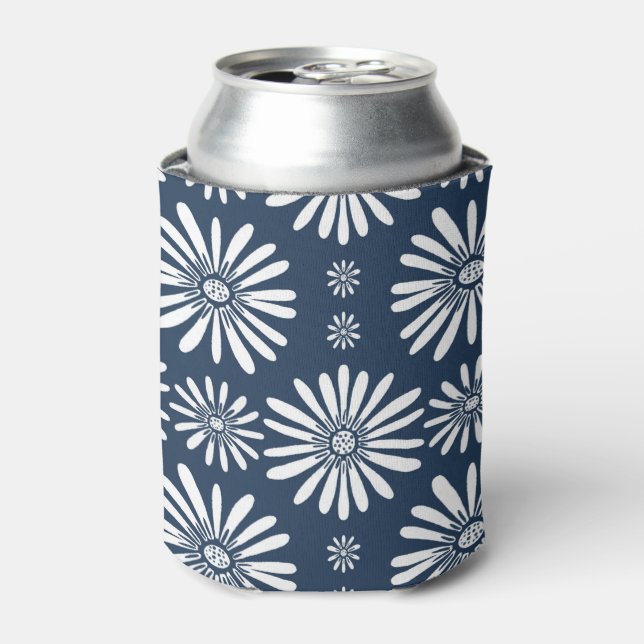 Rafraîchisseur Pour Canette Motif marguerrier bleu blanc (Can devant)
