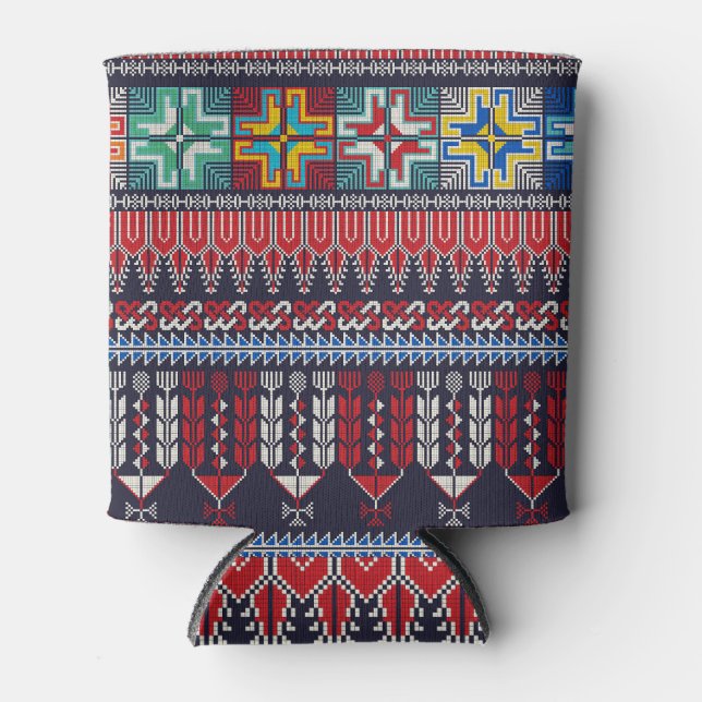 Rafraîchisseur Pour Canette Motif Motif Palestinien Broderie. (Devant)
