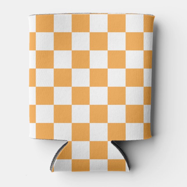 Rafraîchisseur Pour Canette Motif Orange Checkerboard (Devant)