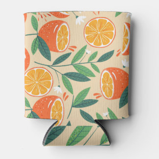 Rafraîchisseur Pour Canette Motif orange sans couture, art vintage abstrait.