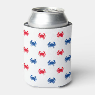 Rafraîchisseur Pour Canette Motif Patriotique Rouge blanc et bleu crabe