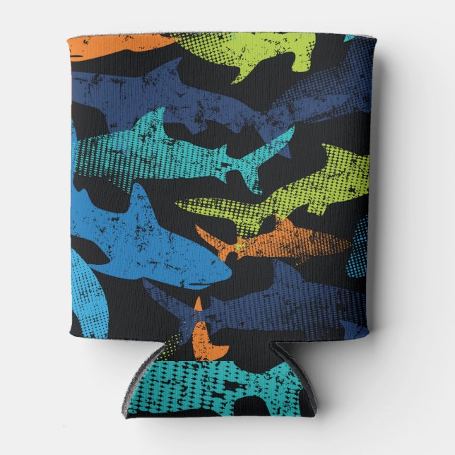 Rafraîchisseur Pour Canette Motif requin, urbain moderne (Devant)