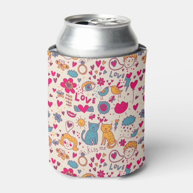 Rafraîchisseur Pour Canette Motif romantique coloré (Can devant)