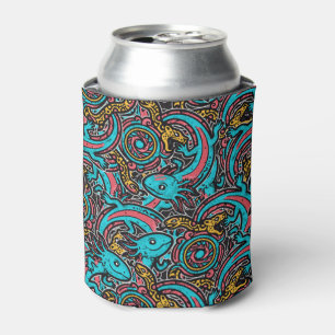 Rafraîchisseur Pour Canette Motif tribal Xolotl Axolotl aztèque mythe boho