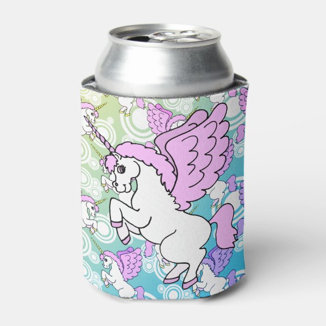 Rafraîchisseur Pour Canette Motif Unicorne violet et rose (Can devant)