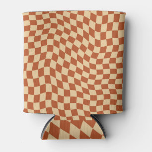 Rafraîchisseur Pour Canette Motif vintage Retro Wavy Checkerboard