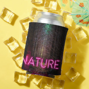 Rafraîchisseur Pour Canette Mystère forêt d'épinette nature néon magenta signe