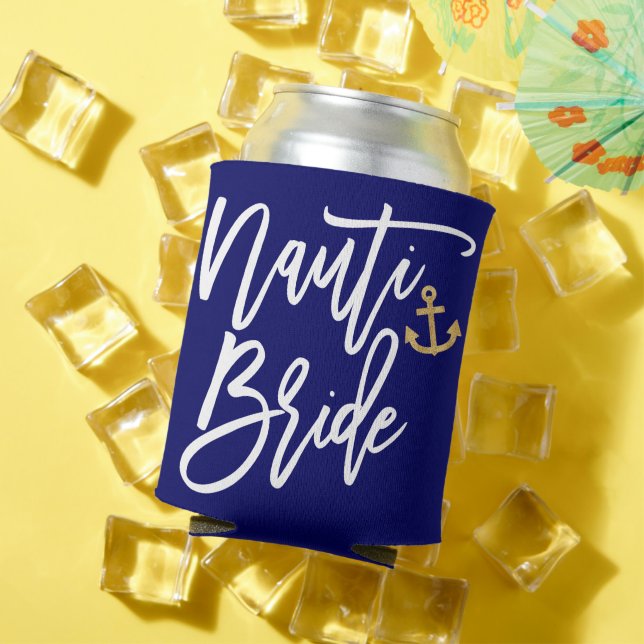 Rafraîchisseur Pour Canette Nauti Mariée Funny Bachelorette Nautique (Été in situ)