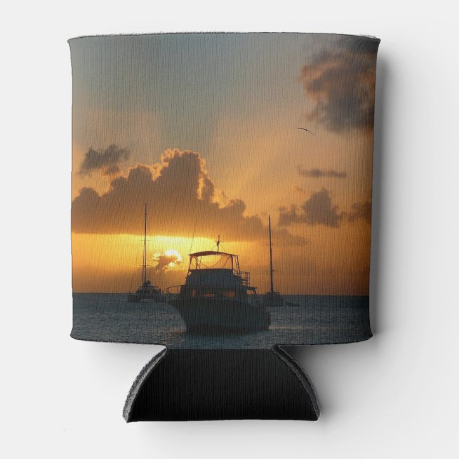 Rafraîchisseur Pour Canette Navires et Sunset Tropical Seascape (Devant)