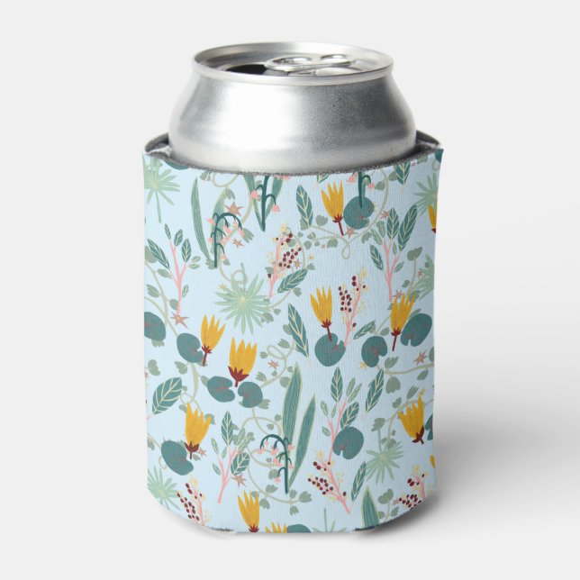 Rafraîchisseur Pour Canette Nénuphar Blooms Jardin Motif BLue (Can devant)