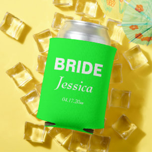 Rafraîchisseur Pour Canette Neon Green Bride Mariage Bridesmaid
