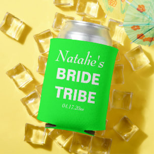 Rafraîchisseur Pour Canette Neon Green Bride tribu Mariage Bridesmaid