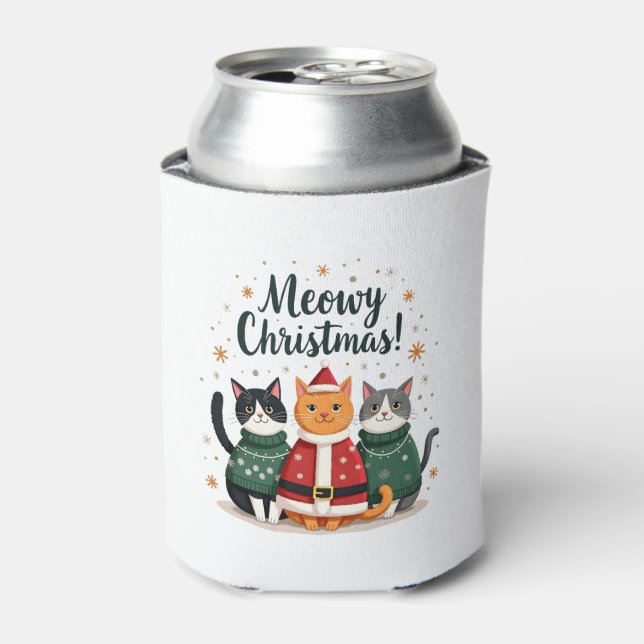 Rafraîchisseur Pour Canette Noël de Meowny drôle Chat Noël Noël Noël Noël Noël (Can devant)