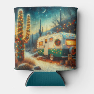 Rafraîchisseur Pour Canette Noël du Camper vintage dans le désert Saguaro Cact