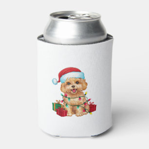 Rafraîchisseur Pour Canette Noël Éclairage Santa Chapeau Maltipoo Chien Noël