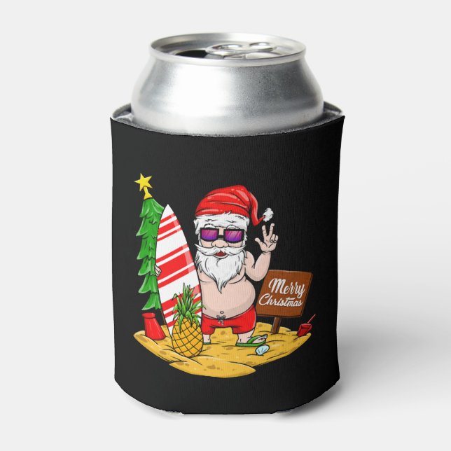 Rafraîchisseur Pour Canette Noël Père Noël T-Shirt Beach Sun (Can devant)