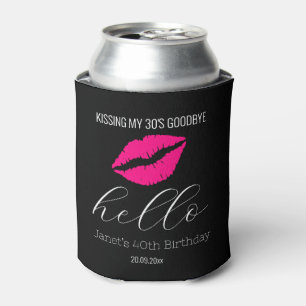 Rafraîchisseur Pour Canette Noir élégant Bonjour 40 Baiser 30 Adieu Anniversai