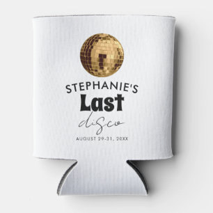 Rafraîchisseur Pour Canette Noir et blanc avec Dernier or Disco Bachelorette