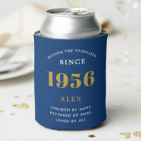 Nom 70e Anniversaire 1956 Bleu Or Élégant Chic