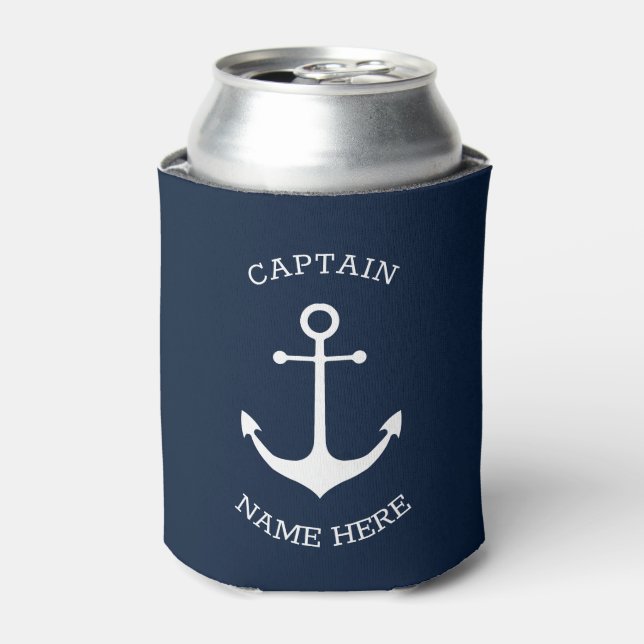 Rafraîchisseur Pour Canette Nom de bateau personnalisé Capitaine ancre nautiqu (Can devant)