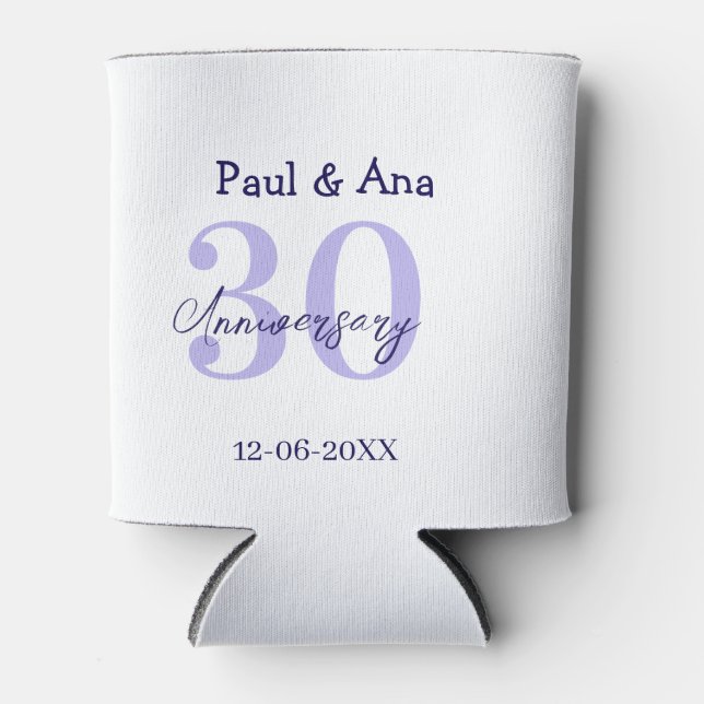 Rafraîchisseur Pour Canette nom de lettre gras violet 30e anniversaire simple  (Devant)