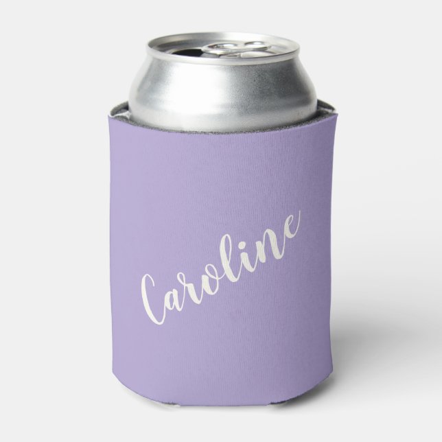 Rafraîchisseur Pour Canette Nom de script personnalisé Purple Lavender Bridal (Can devant)