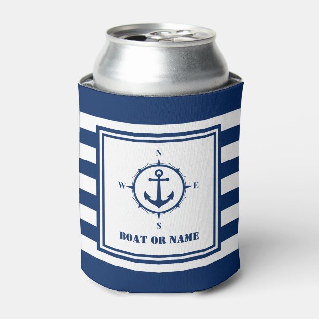 Rafraîchisseur Pour Canette Nom du bateau Ancre marine Boussole (Can devant)