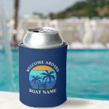 Nom du bateau Sun Palm Trees Bienvenue à bord Bleu