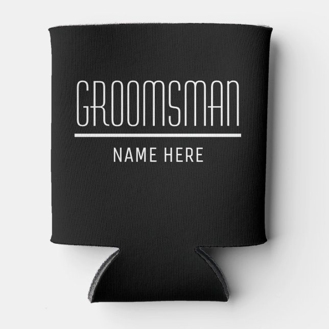 Rafraîchisseur Pour Canette Nom et date personnalisés du Groomsman (Devant)
