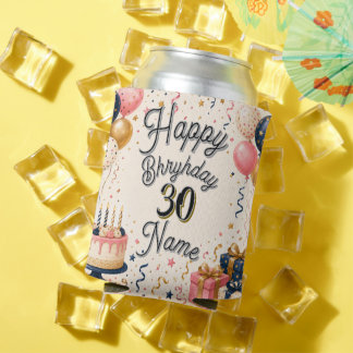 Rafraîchisseur Pour Canette Nom personnalisé Âge Joyeux Anniversaire Fête
