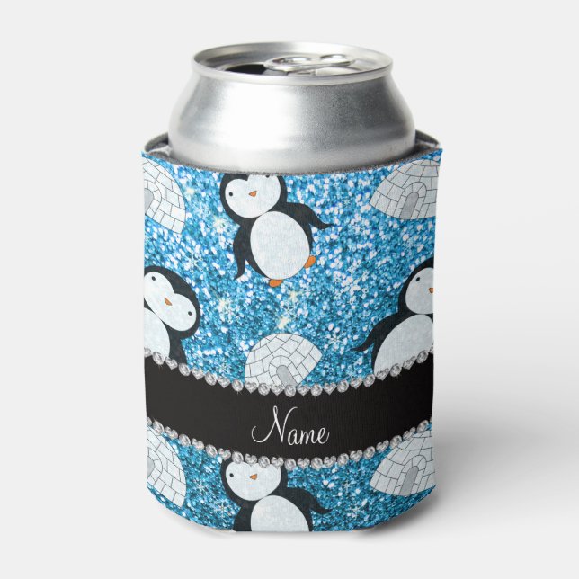 Rafraîchisseur Pour Canette Nom personnalisé ciel bleu parties scintillant pin (Can devant)