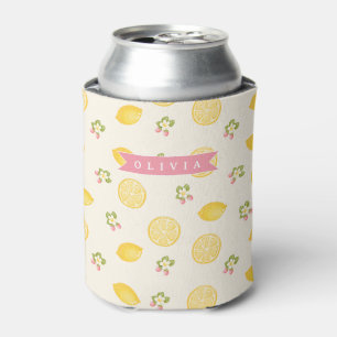 Rafraîchisseur Pour Canette Nom personnalisé floral citron été sur mesure