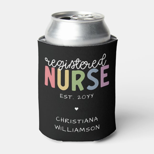 Rafraîchisseur Pour Canette Nom personnalisé Infirmière inscrite infirmière in (Can devant)