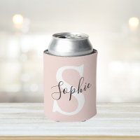 Nom personnalisé moderne Monogram Pastel Rose