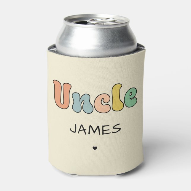 Rafraîchisseur Pour Canette Nom personnalisé Oncle Retro Cadeau | Oncle person (Can devant)