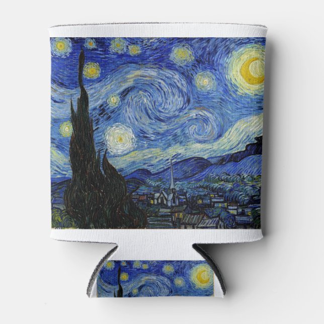 Rafraîchisseur Pour Canette Nuit étoilée par Vincent Van Gogh (Devant)